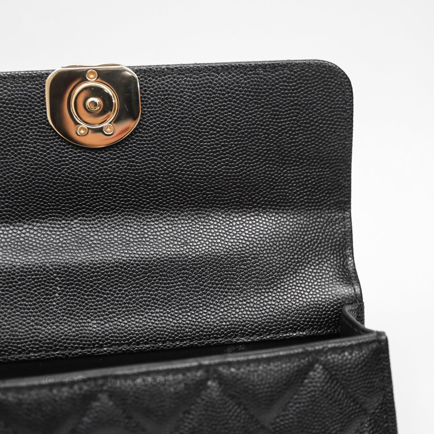 Chanel Clutch With Chain Black Caviar Gold Hardware