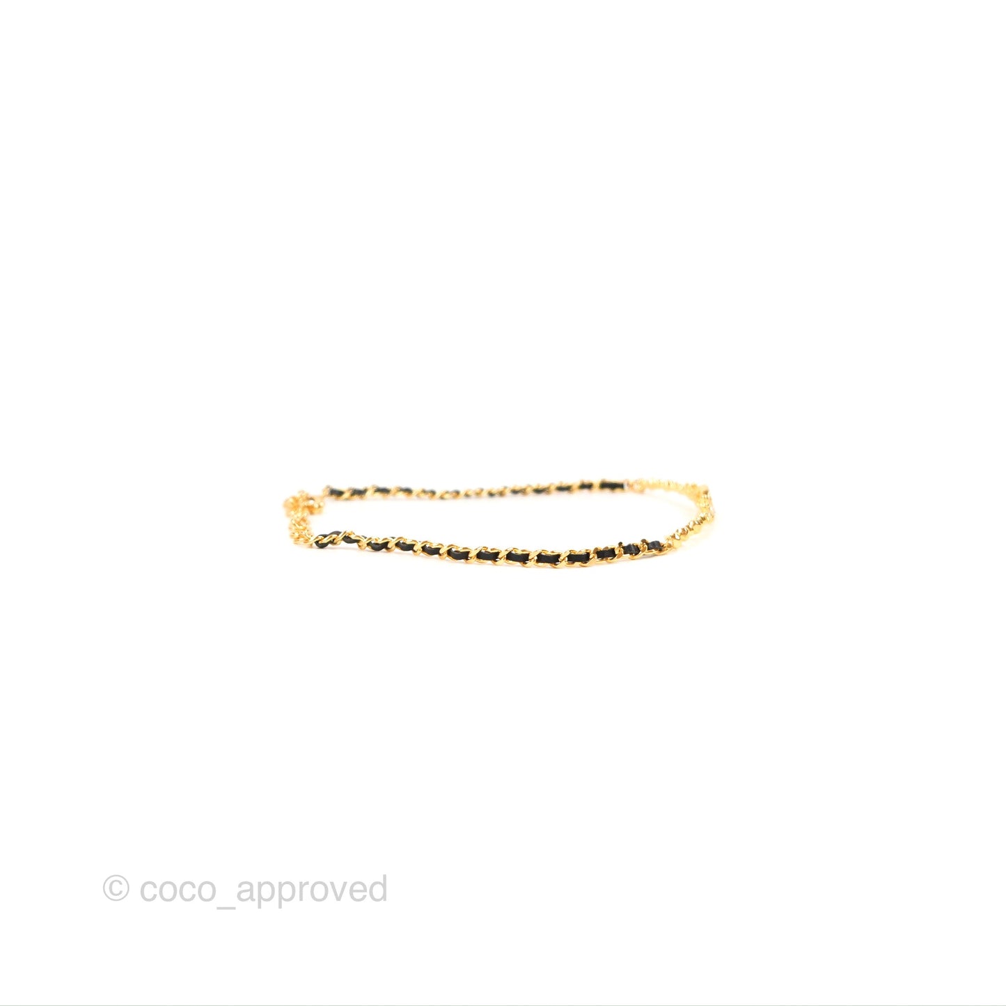 Chanel Crystal CC Snowflake Woven Chain Choker Gold Tone 23A