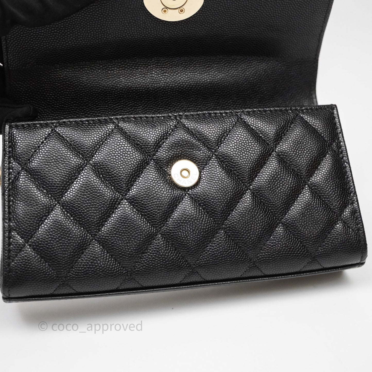 Chanel Clutch With Chain Black Caviar Gold Hardware