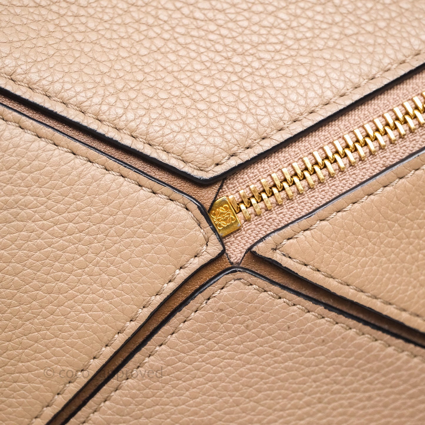 Loewe Small Puzzle Bag Sand Mink Grained Calfskin