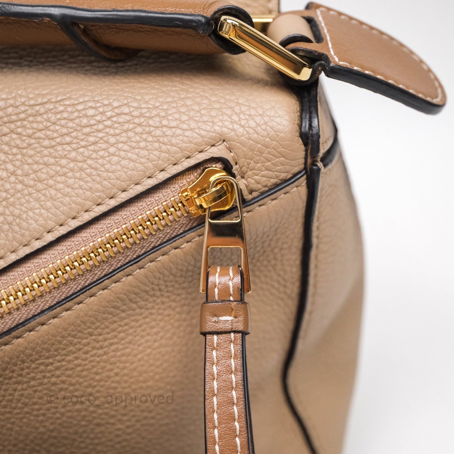 Loewe Small Puzzle Bag Sand Mink Grained Calfskin