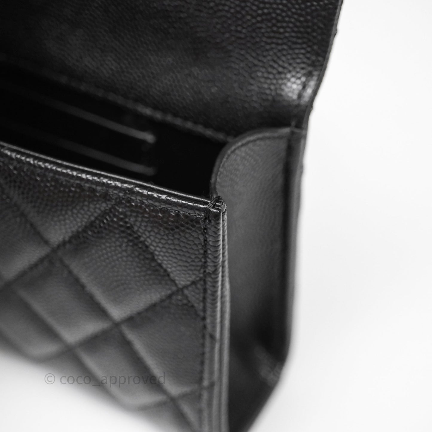 Chanel Clutch With Chain Black Caviar Gold Hardware