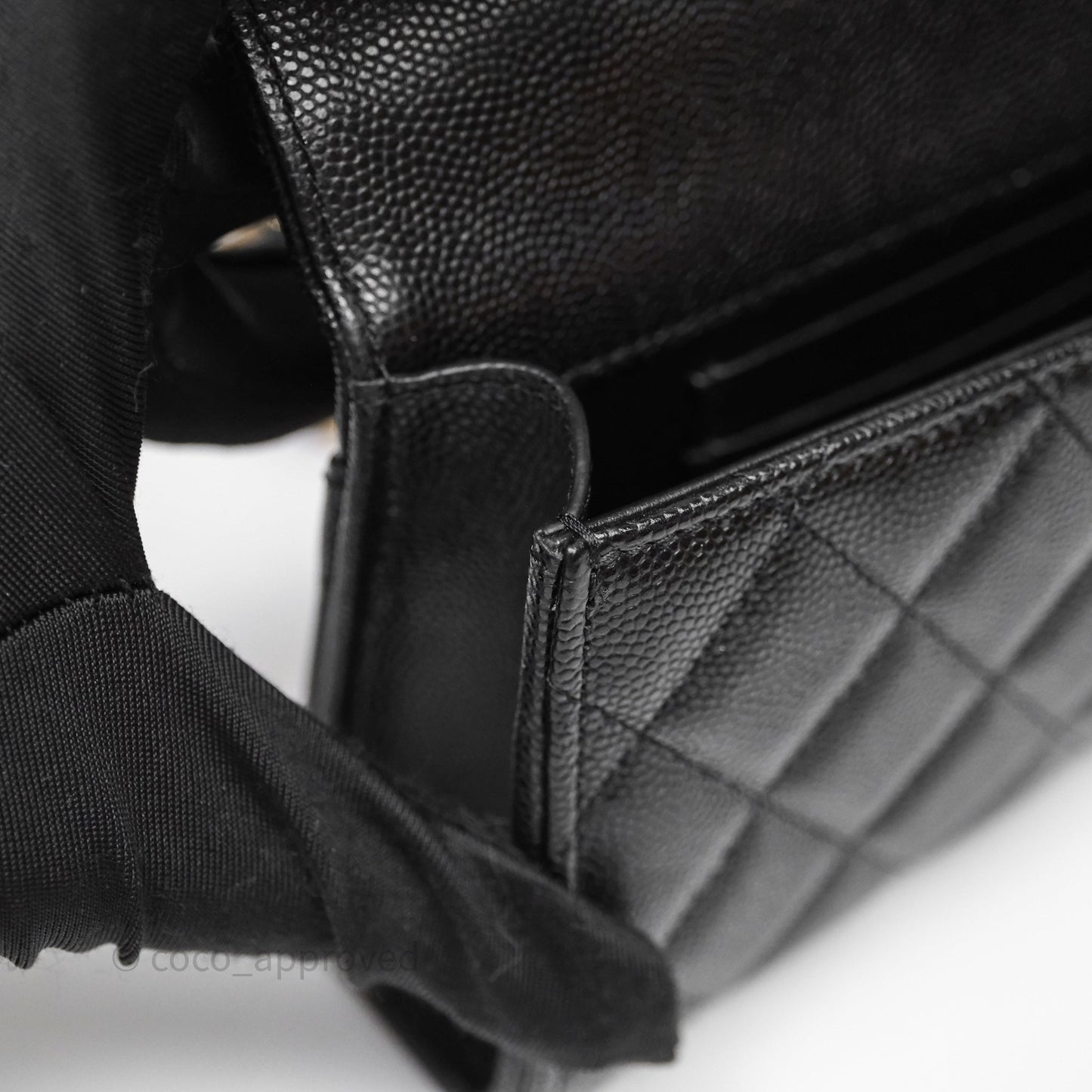 Chanel Clutch With Chain Black Caviar Gold Hardware