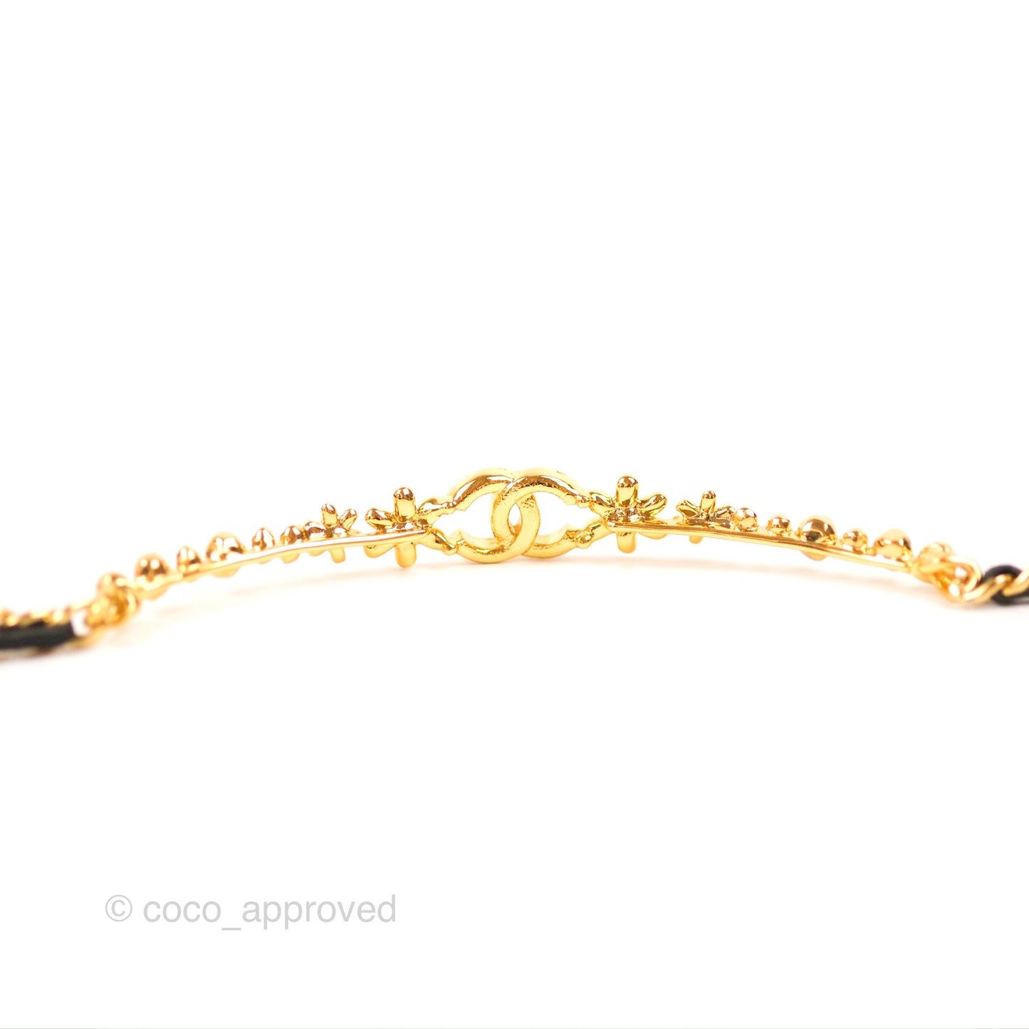 Chanel Crystal CC Snowflake Woven Chain Choker Gold Tone 23A
