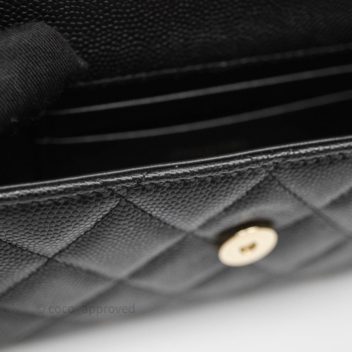 Chanel Clutch With Chain Black Caviar Gold Hardware