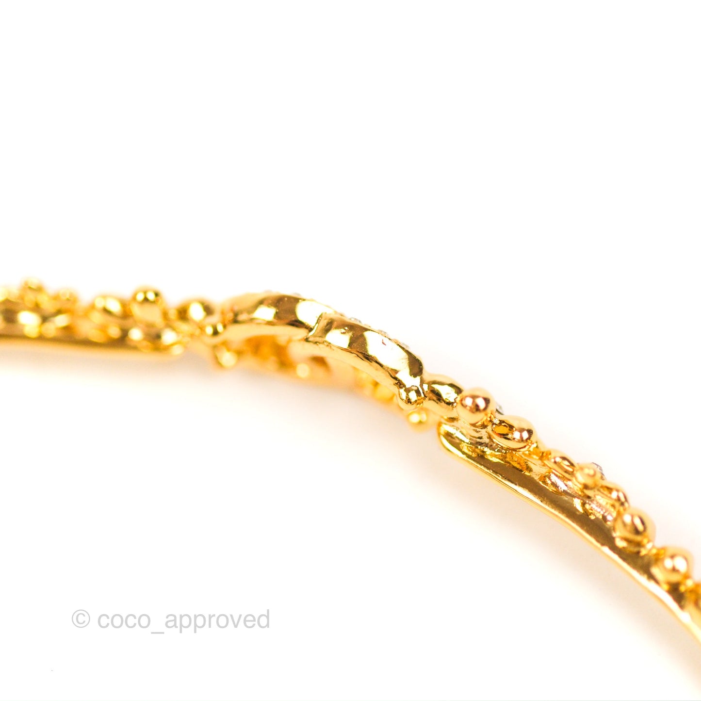 Chanel Crystal CC Snowflake Woven Chain Choker Gold Tone 23A