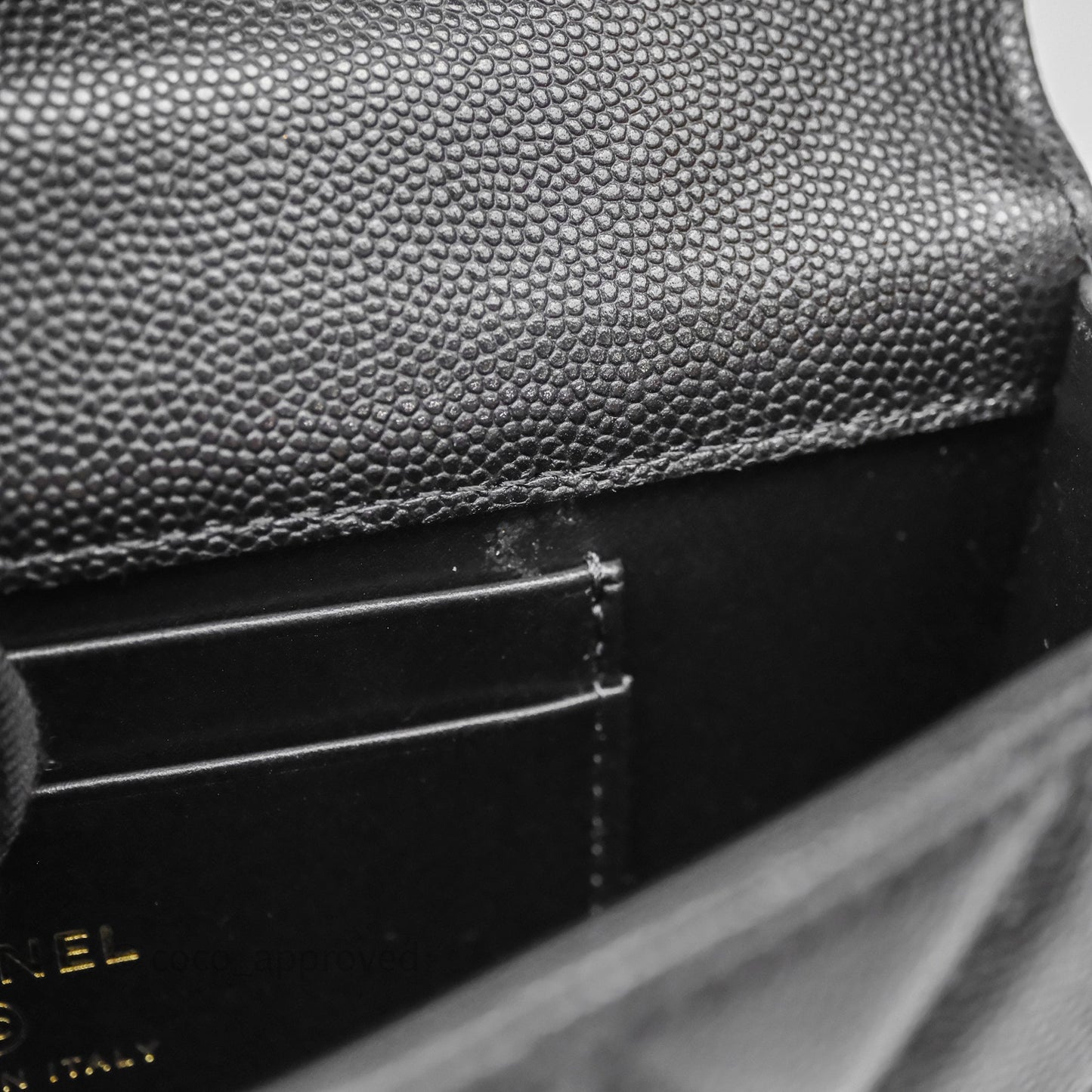 Chanel Clutch With Chain Black Caviar Gold Hardware