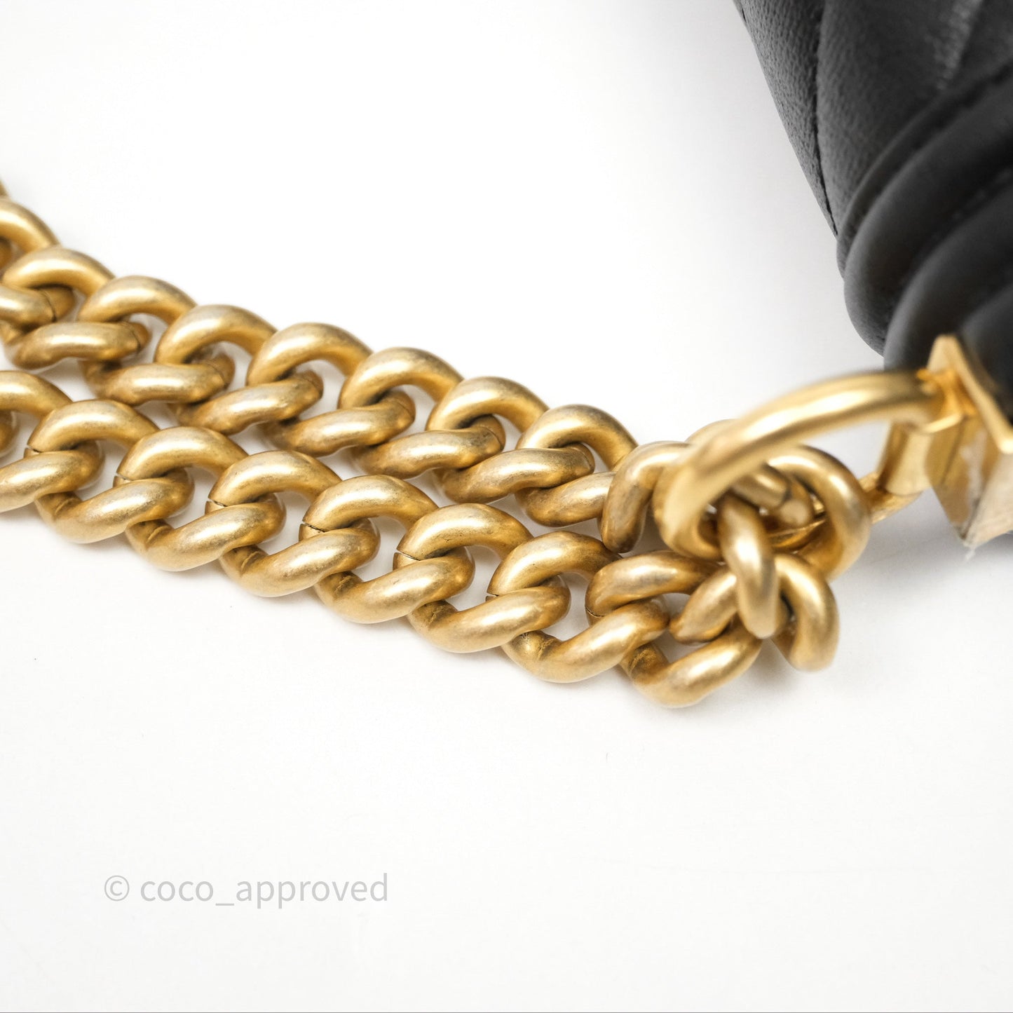 Chanel Medium Boy Chevron Black Caviar Aged Gold Hardware