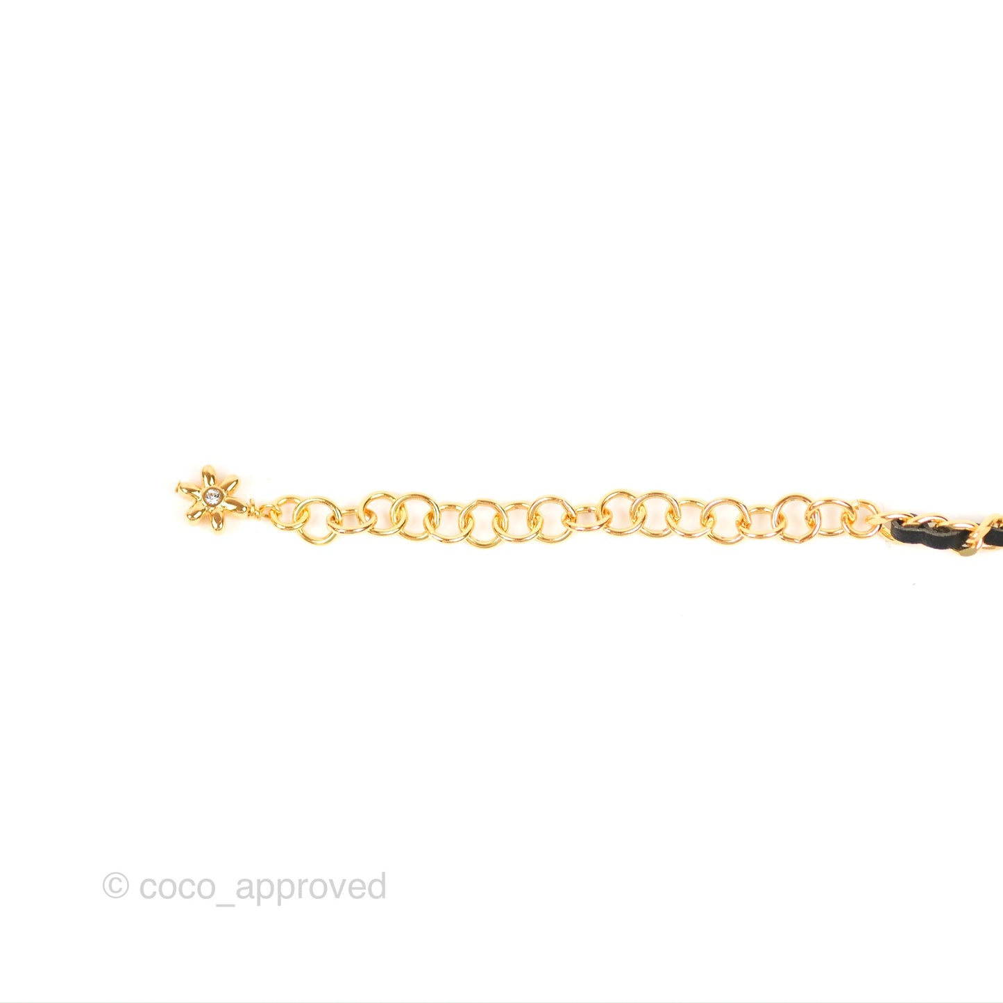 Chanel Crystal CC Snowflake Woven Chain Choker Gold Tone 23A