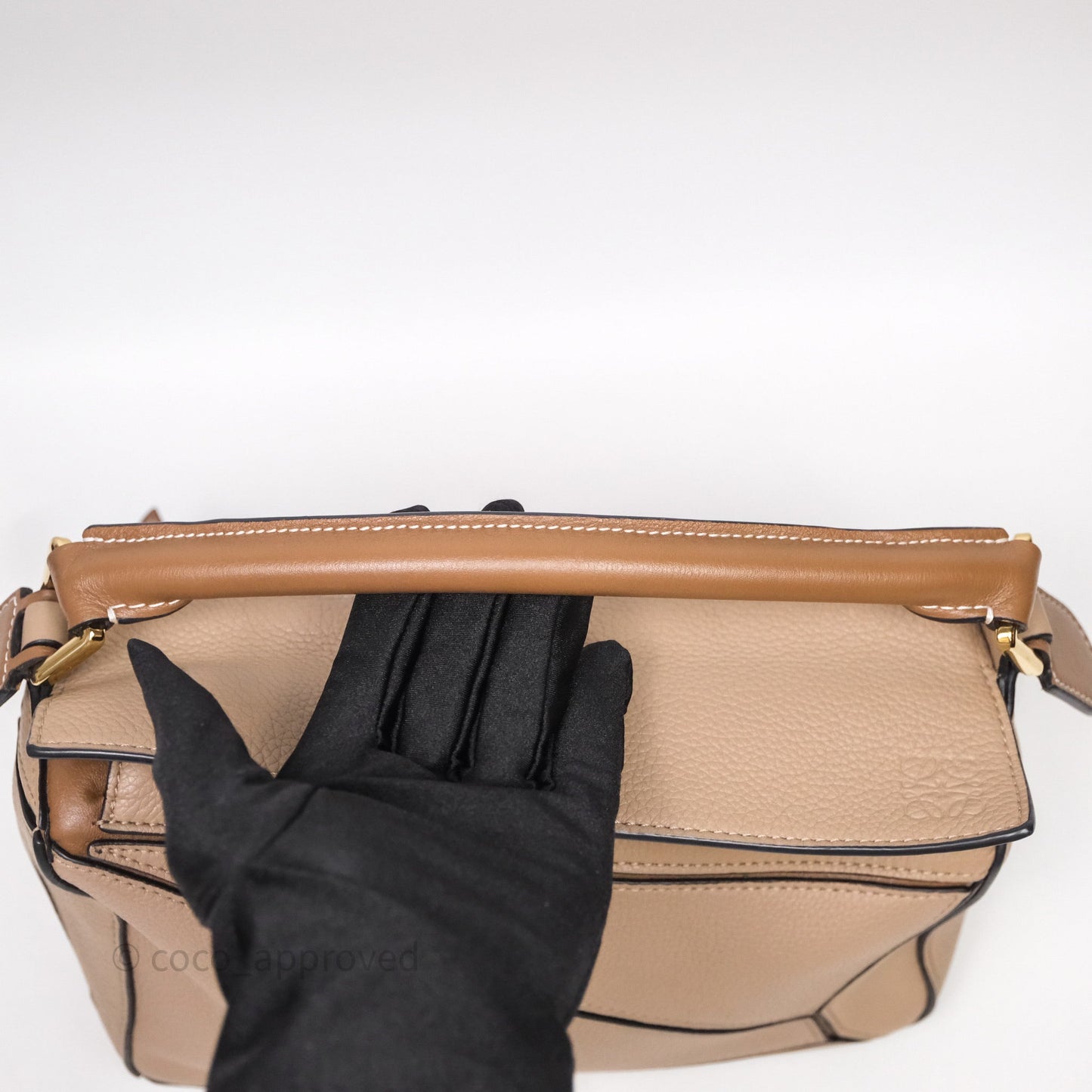 Loewe Small Puzzle Bag Sand Mink Grained Calfskin
