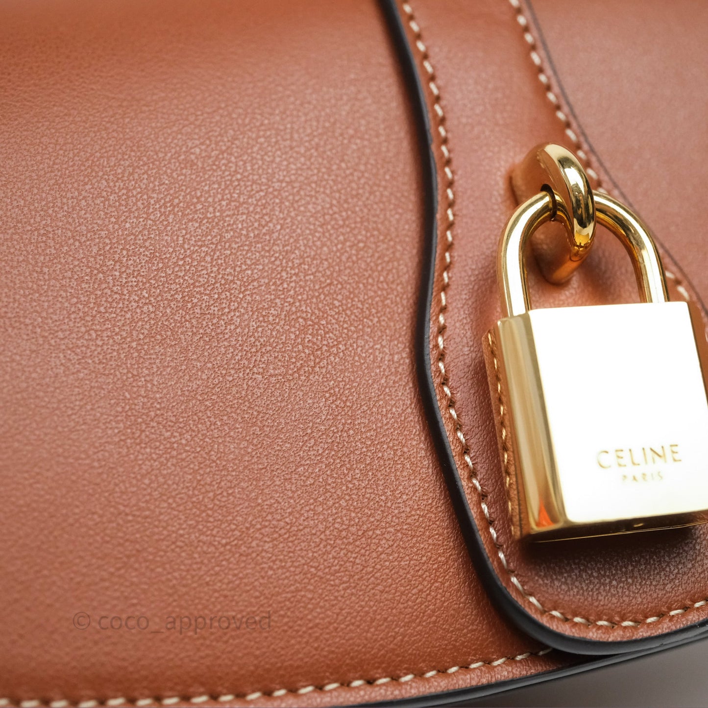 Celine Clutch on Strap Tabou Tan Calfskin