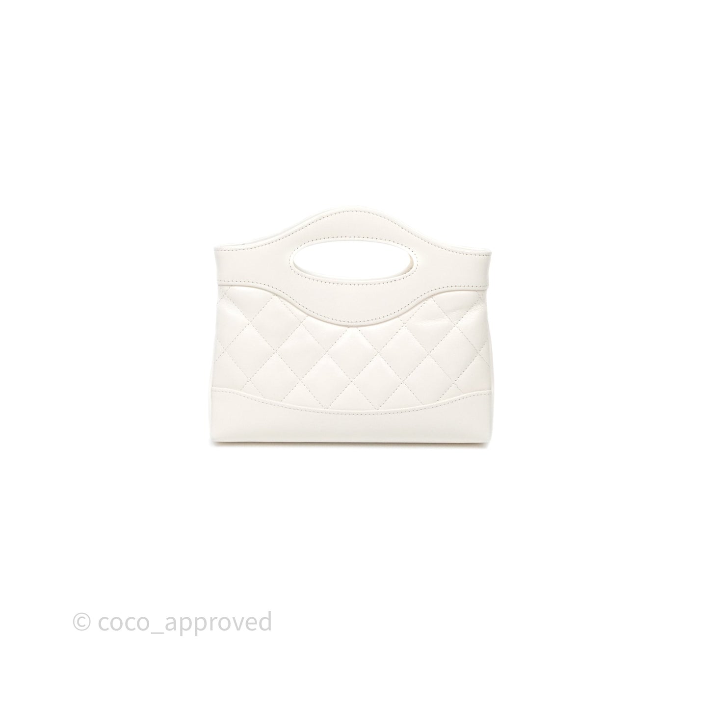 Chanel Nano 31 White Shiny Calfskin Gold Hardware