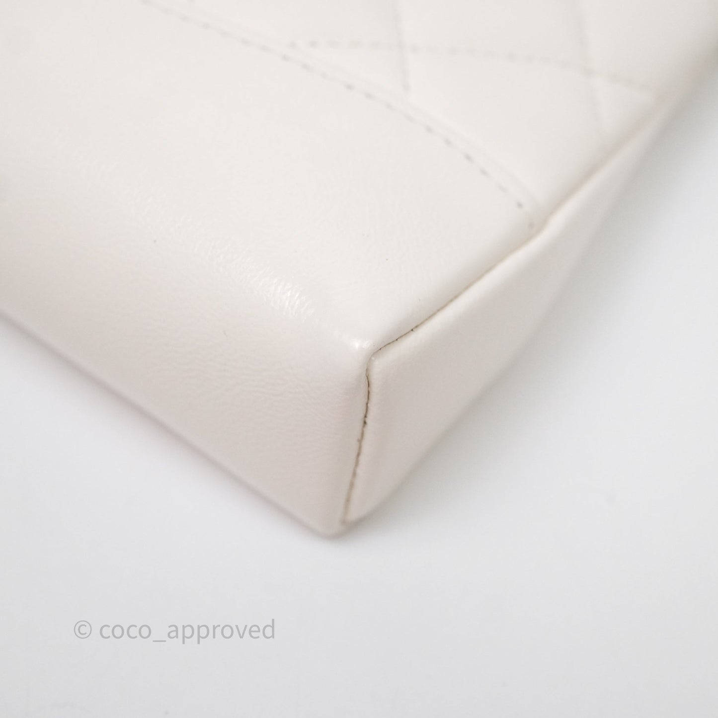 Chanel Nano 31 White Shiny Calfskin Gold Hardware