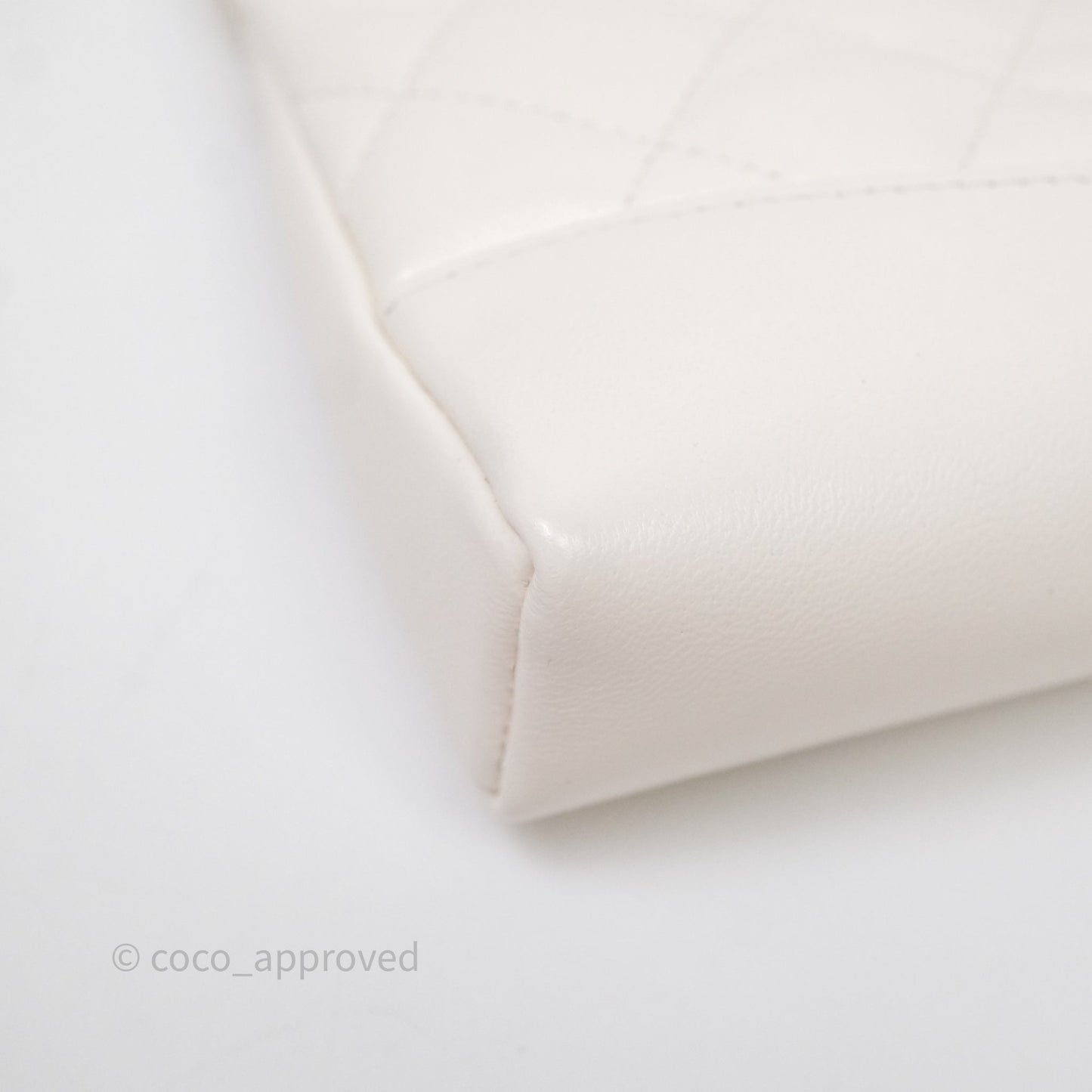 Chanel Nano 31 White Shiny Calfskin Gold Hardware
