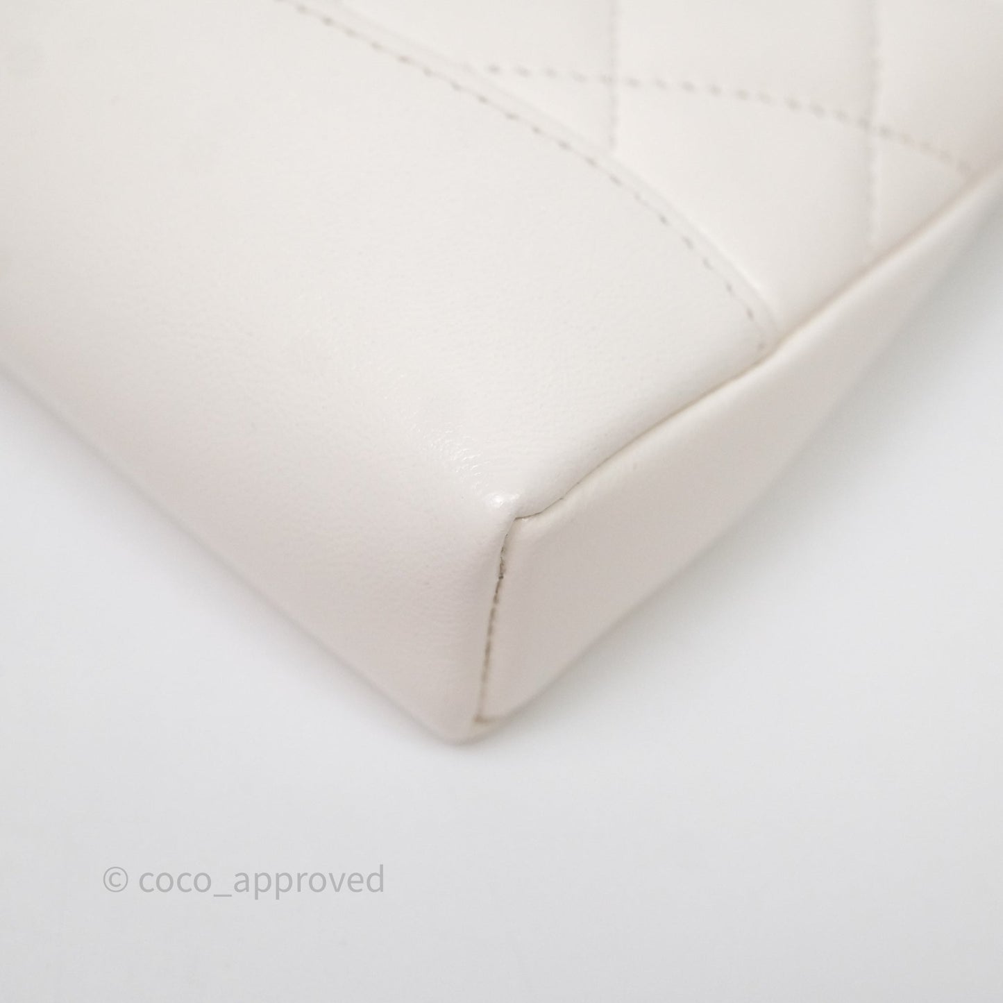Chanel Nano 31 White Shiny Calfskin Gold Hardware