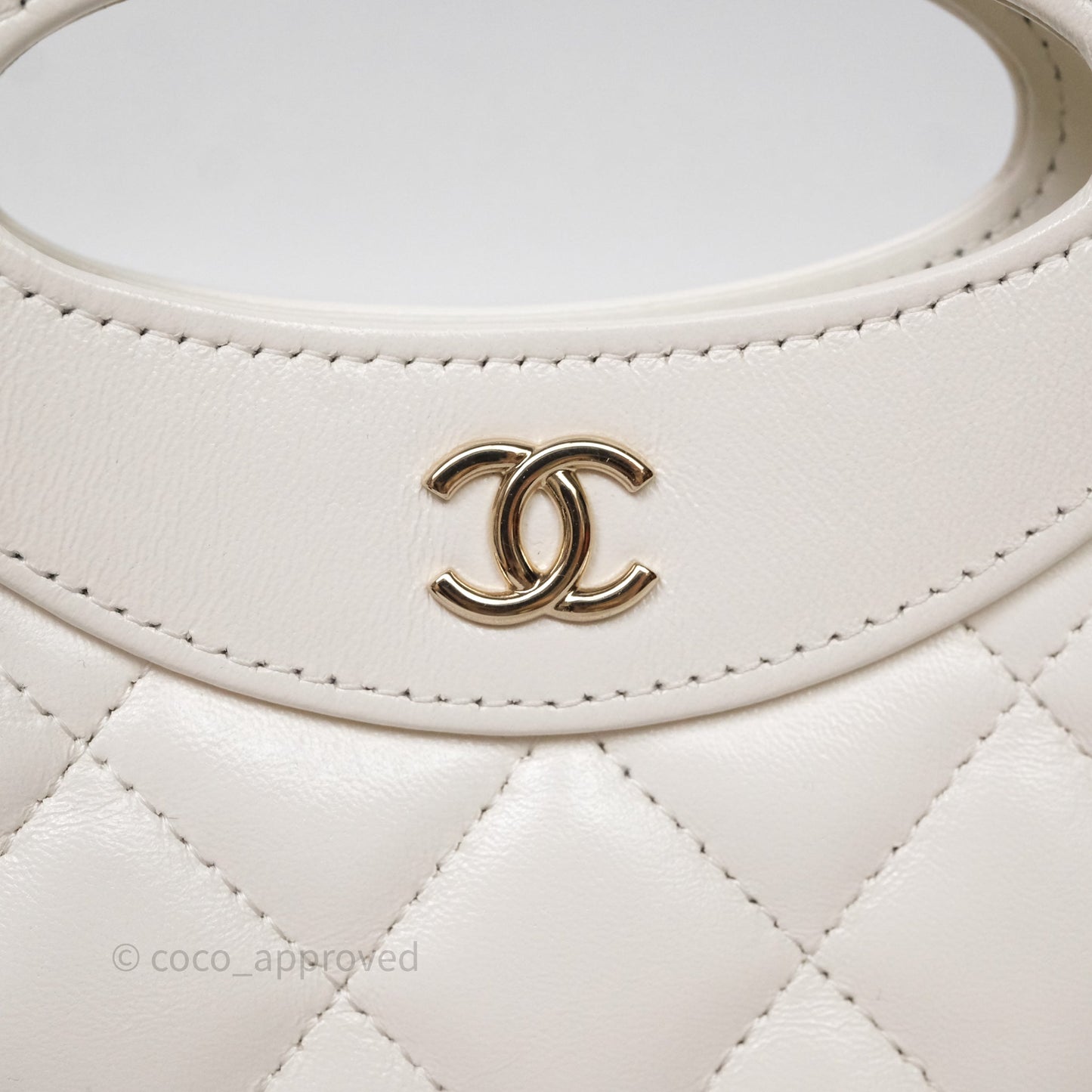 Chanel Nano 31 White Shiny Calfskin Gold Hardware