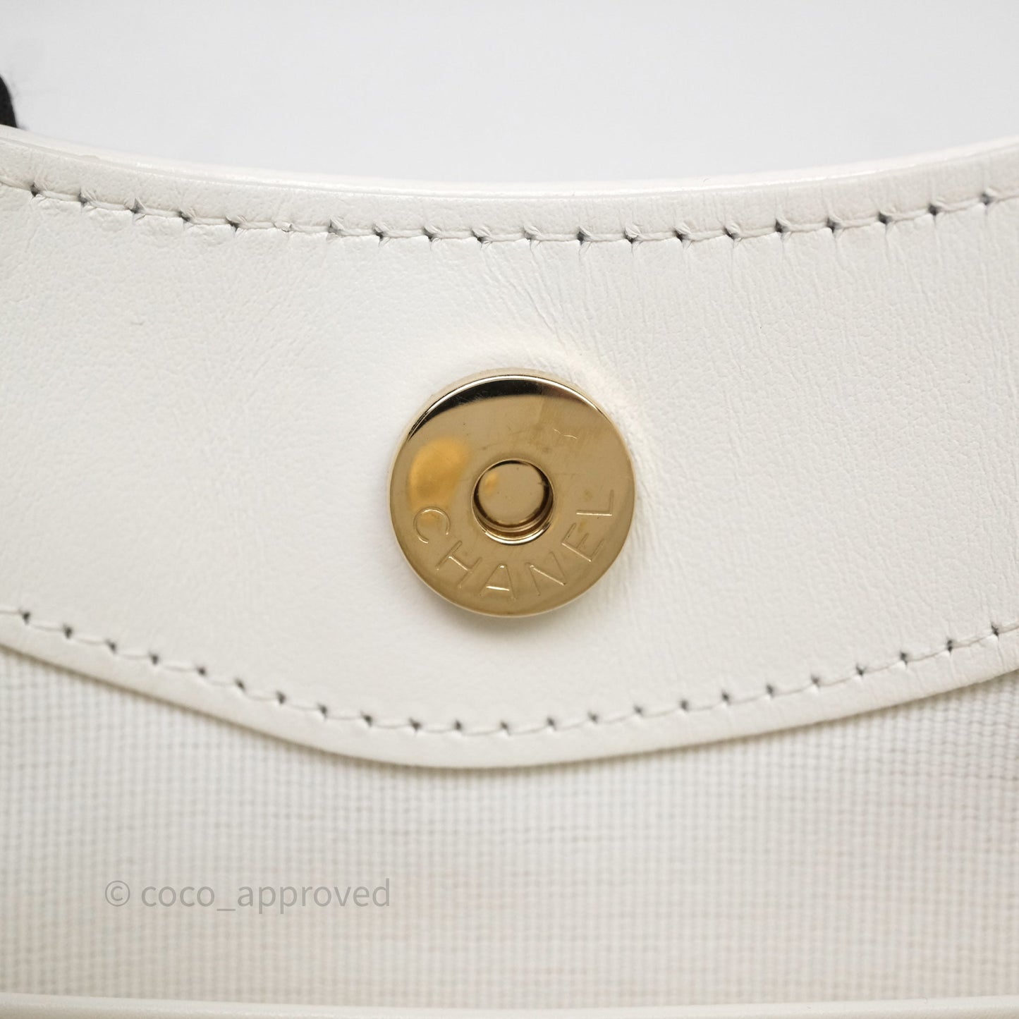Chanel Nano 31 White Shiny Calfskin Gold Hardware
