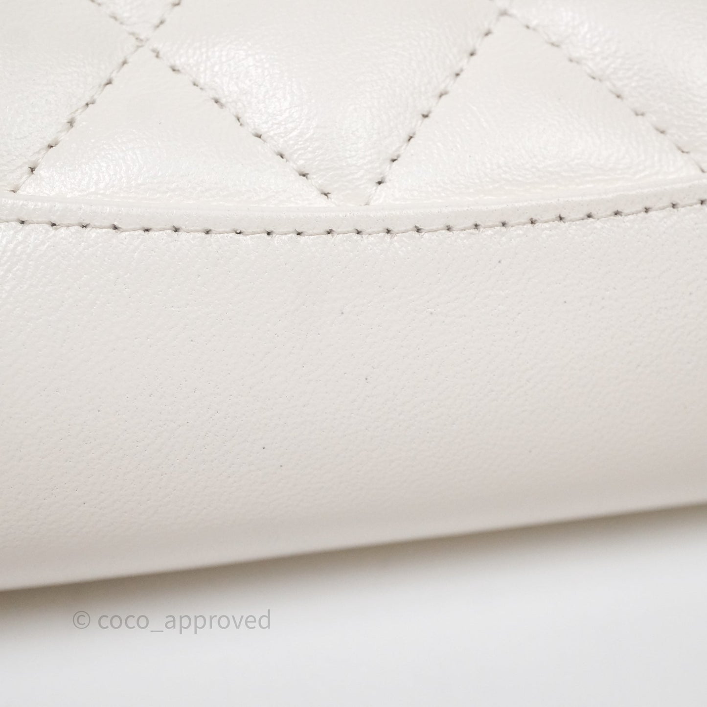 Chanel Nano 31 White Shiny Calfskin Gold Hardware