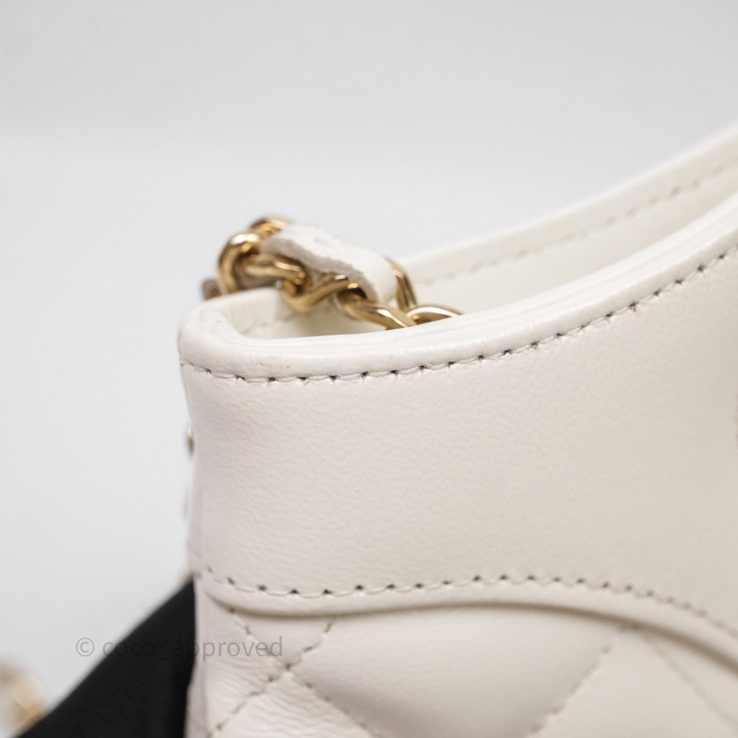 Chanel Nano 31 White Shiny Calfskin Gold Hardware