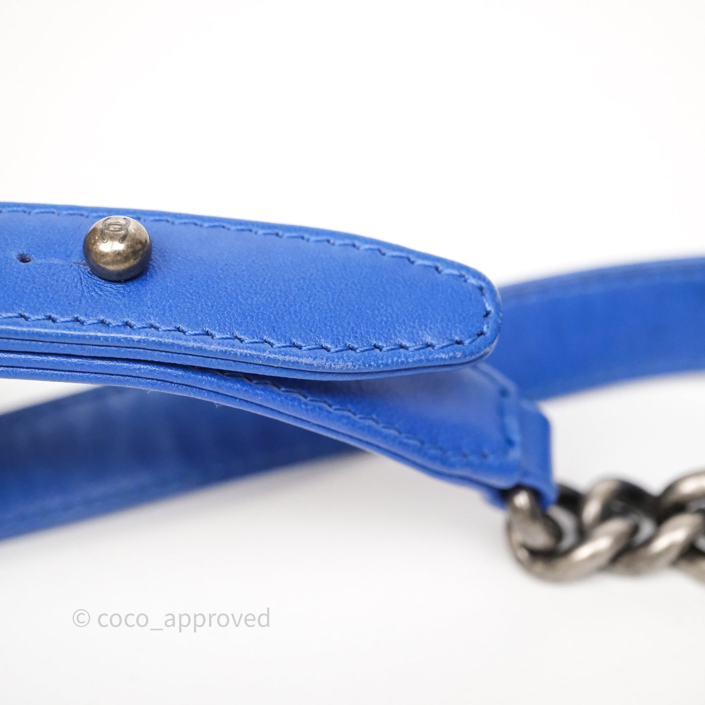 Chanel Quilted Small Boy Blue Velvet Ruthenium Hardware