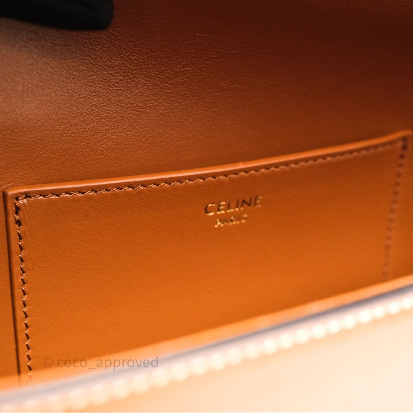 Celine Clutch on Strap Tabou Tan Calfskin