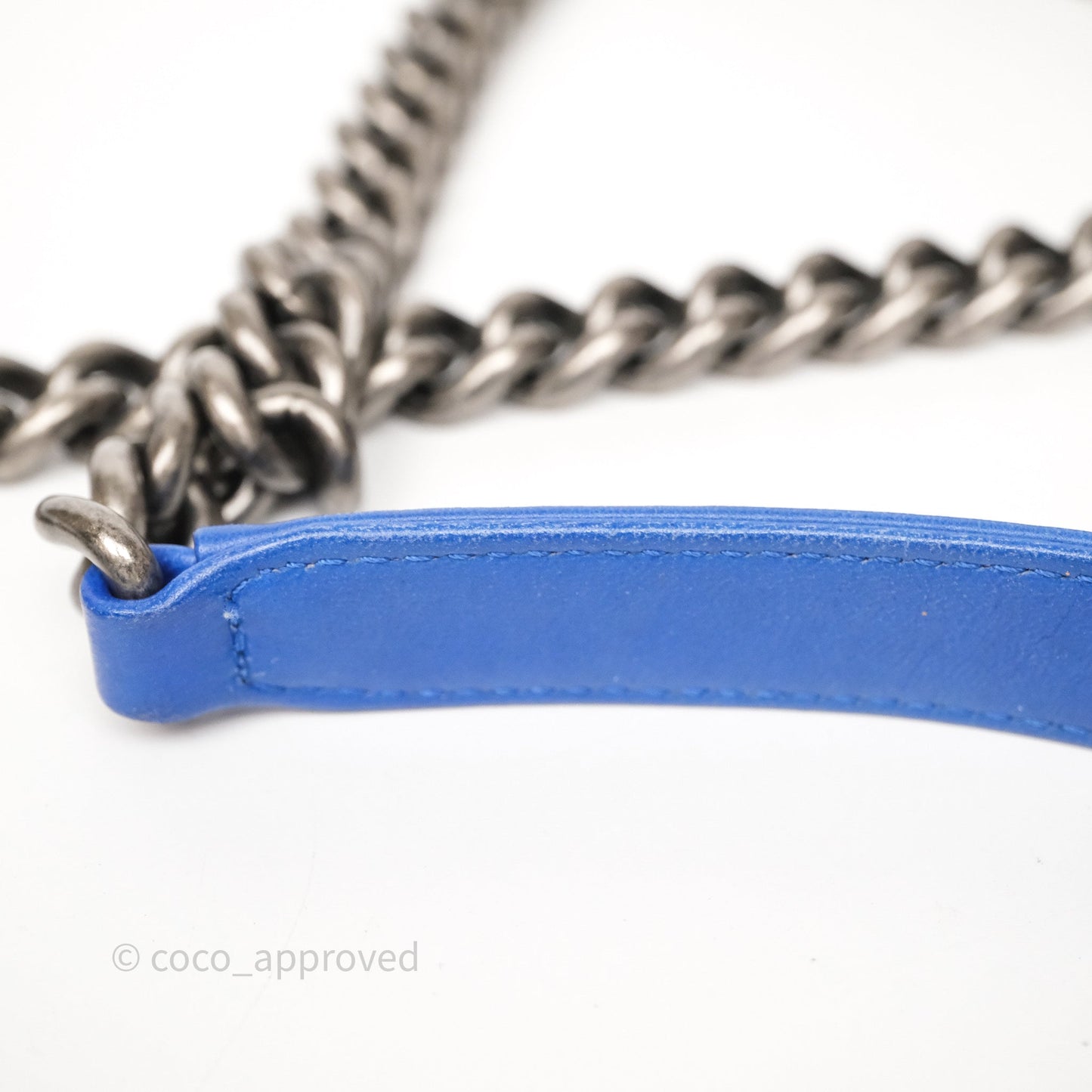 Chanel Quilted Small Boy Blue Velvet Ruthenium Hardware