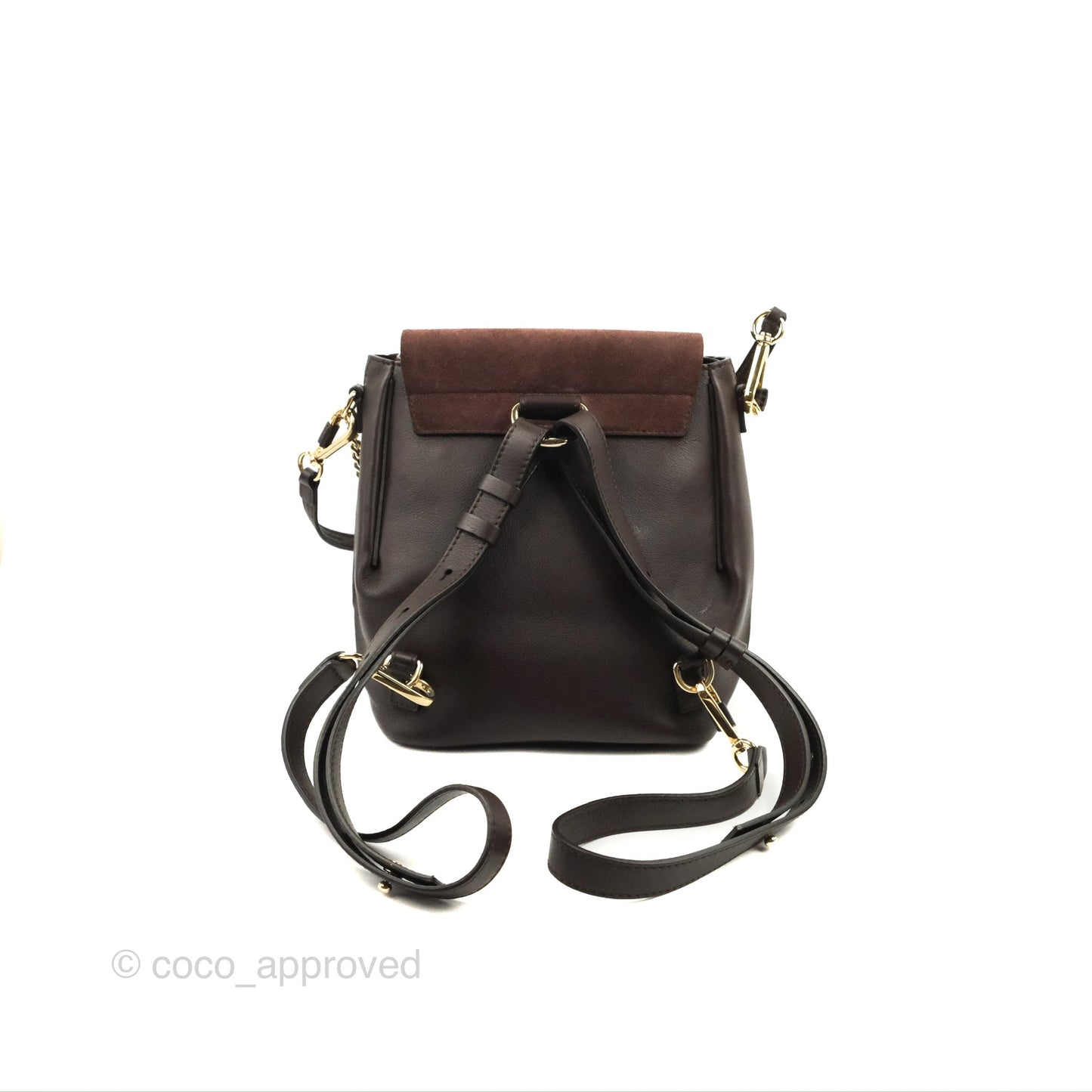 Chloe Small Faye Backpack Suede Calfskin Burgundy Gold Hardware
