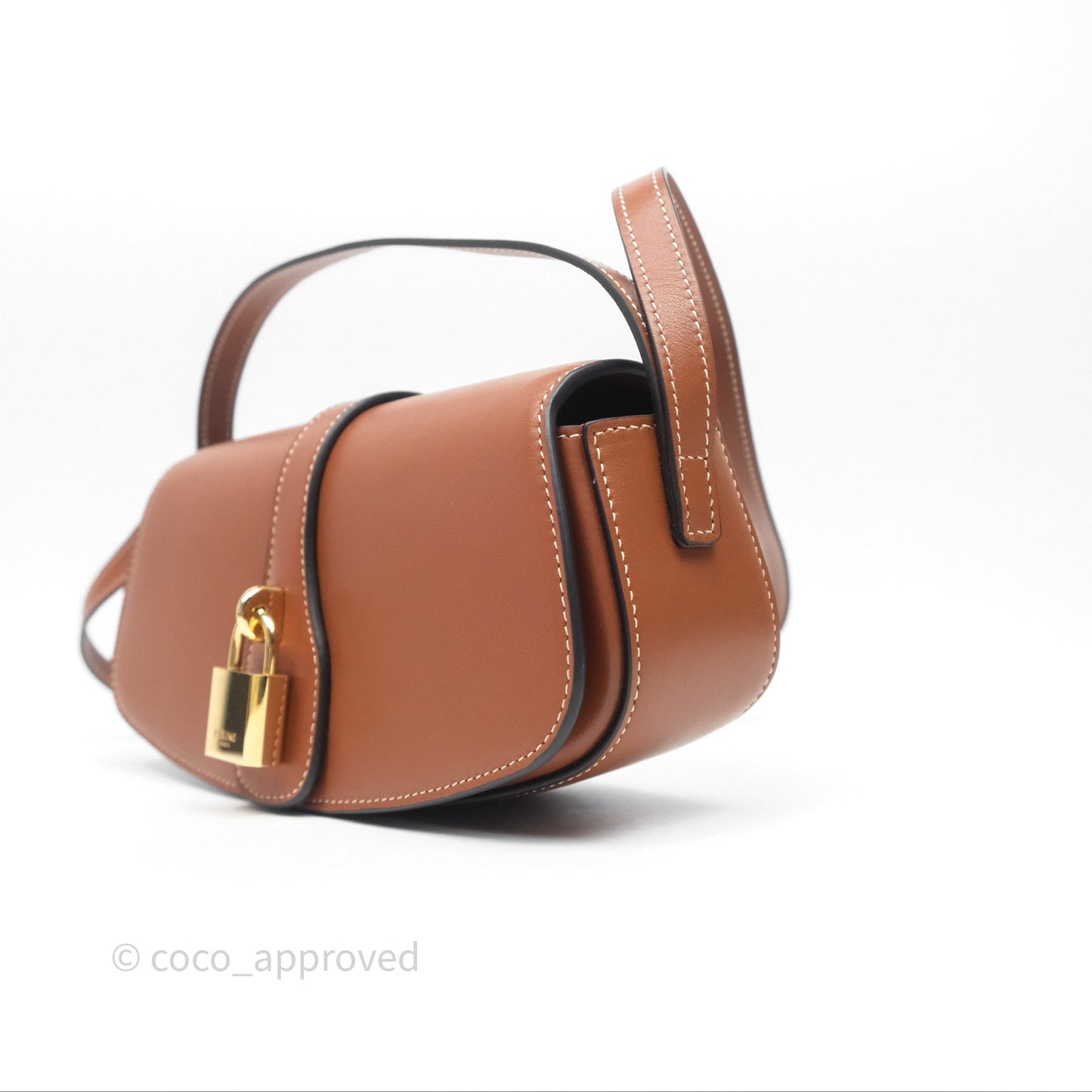Celine Clutch on Strap Tabou Tan Calfskin