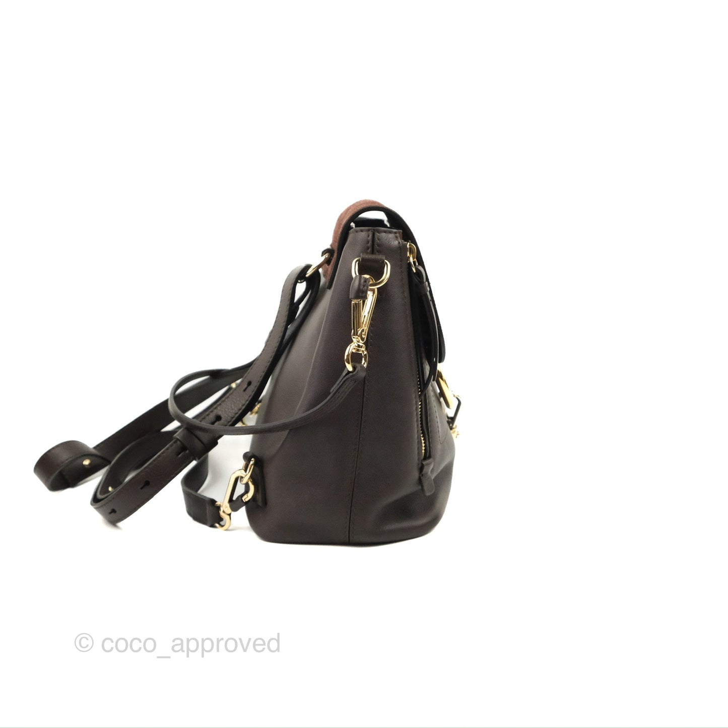 Chloe Small Faye Backpack Suede Calfskin Burgundy Gold Hardware
