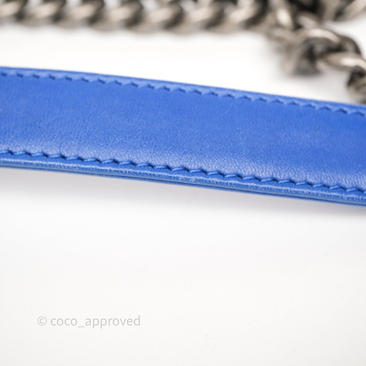 Chanel Quilted Small Boy Blue Velvet Ruthenium Hardware