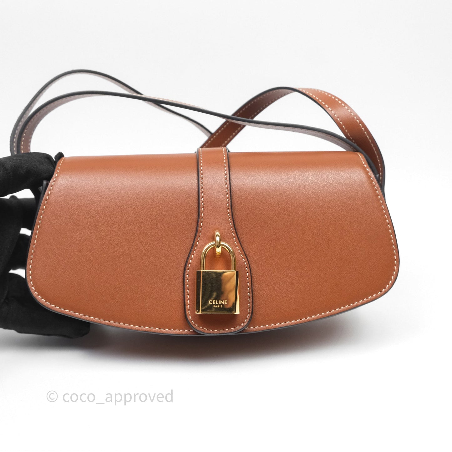 Celine Clutch on Strap Tabou Tan Calfskin