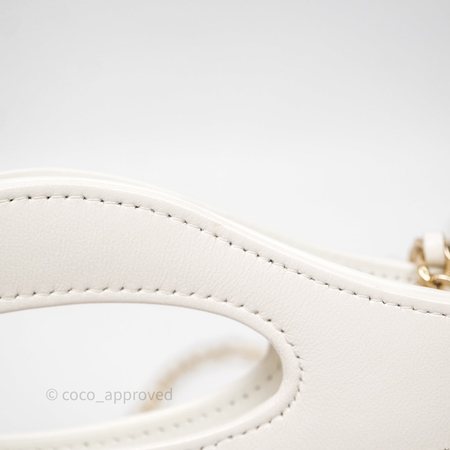 Chanel Nano 31 White Shiny Calfskin Gold Hardware