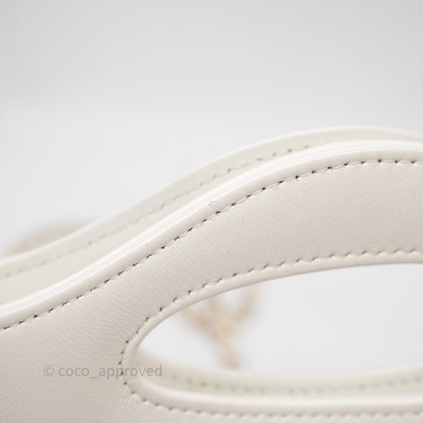 Chanel Nano 31 White Shiny Calfskin Gold Hardware