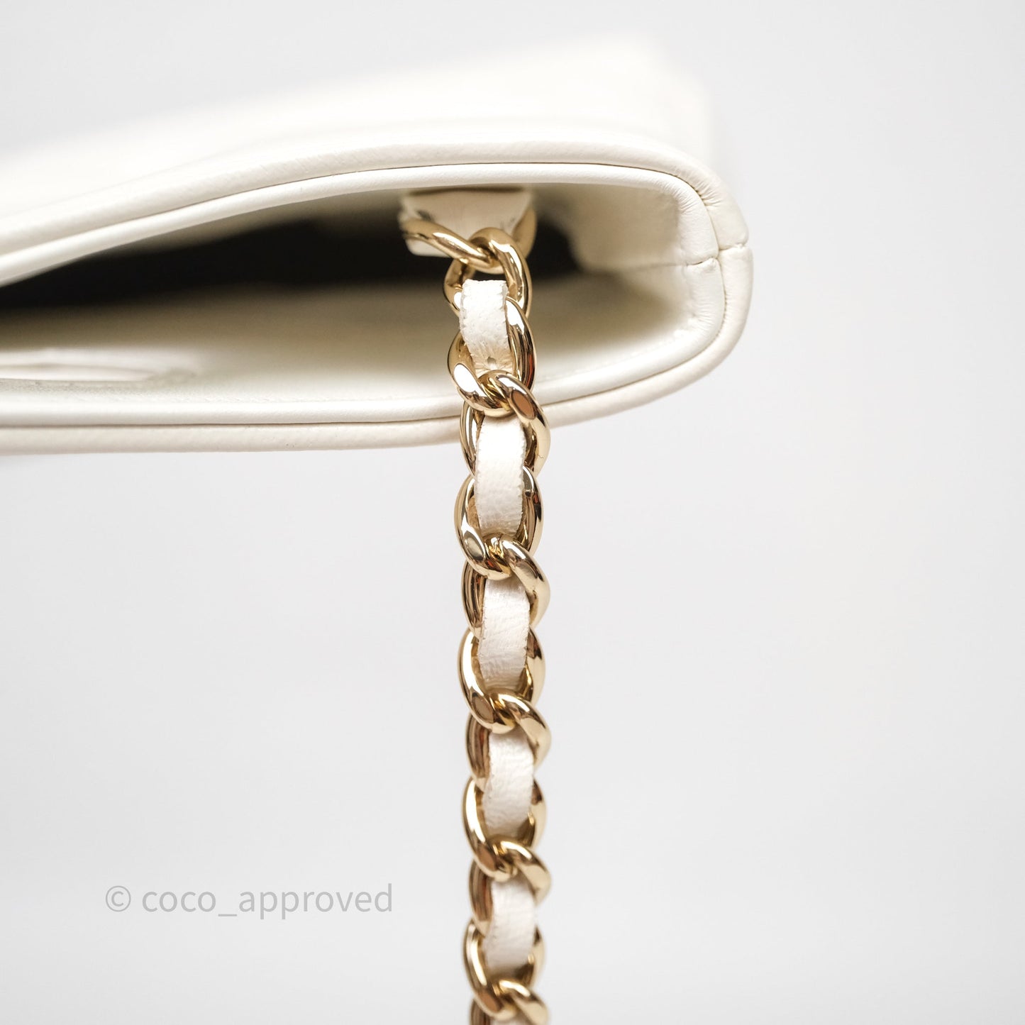 Chanel Nano 31 White Shiny Calfskin Gold Hardware
