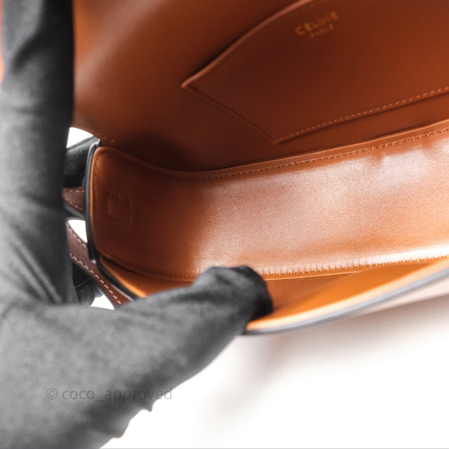 Celine Clutch on Strap Tabou Tan Calfskin
