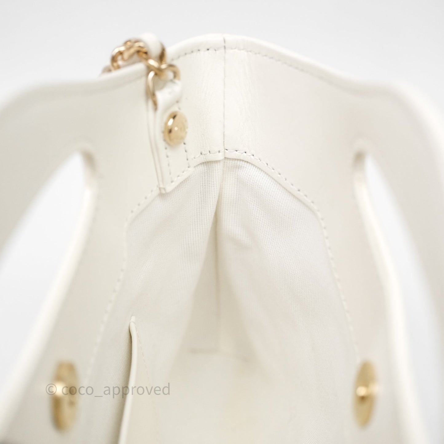 Chanel Nano 31 White Shiny Calfskin Gold Hardware