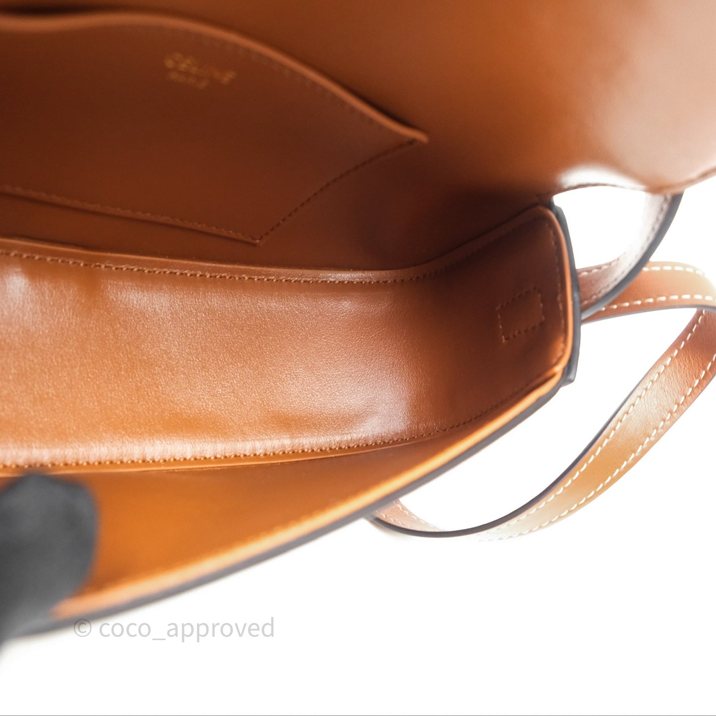 Celine Clutch on Strap Tabou Tan Calfskin