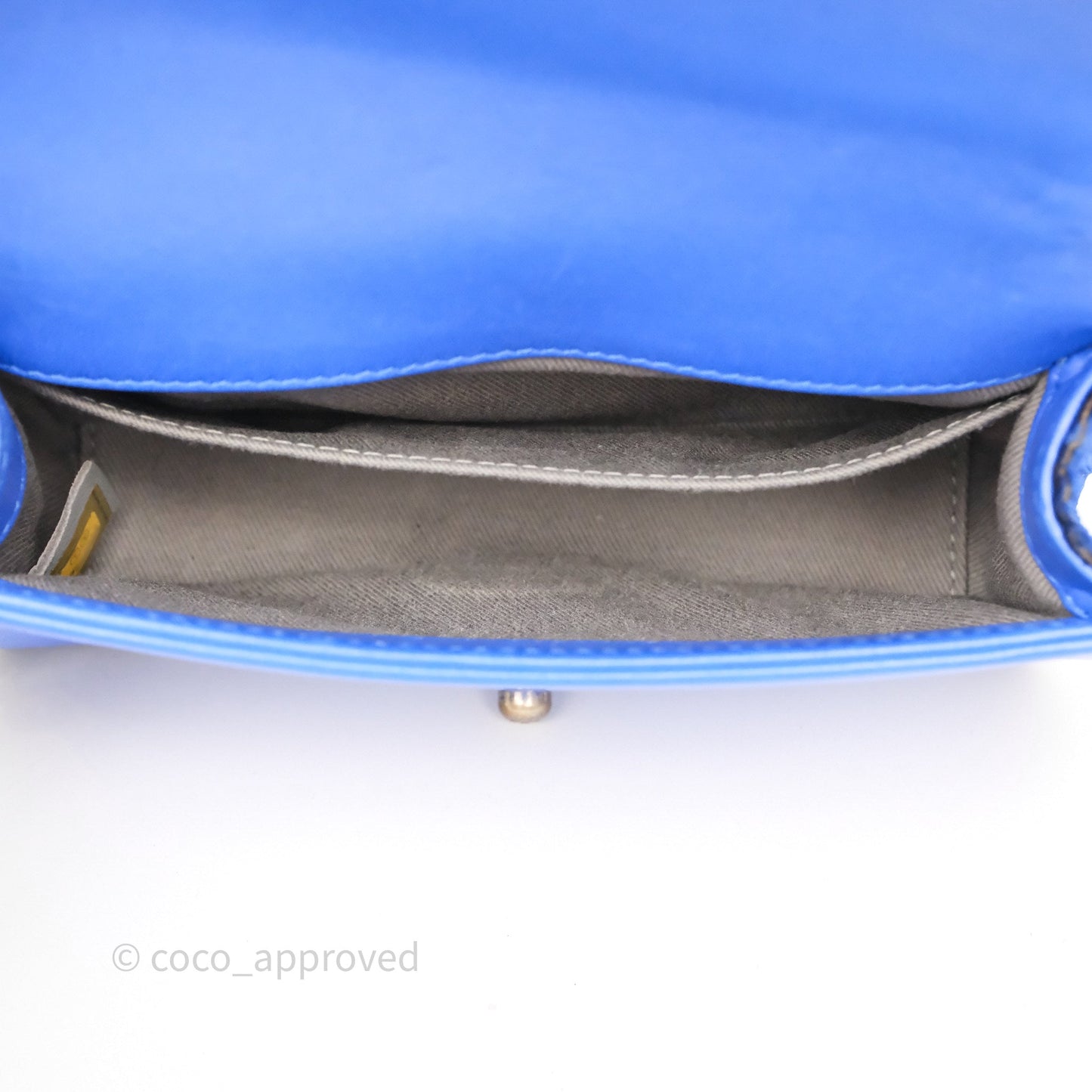Chanel Quilted Small Boy Blue Velvet Ruthenium Hardware