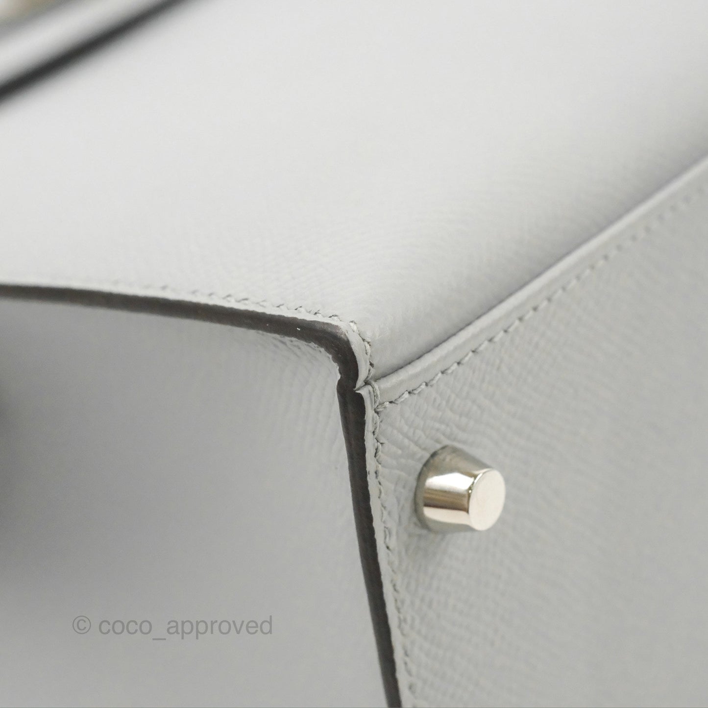 Hermès Kelly 32 Sellier Bleu Glacier Epsom Palladium Hardware