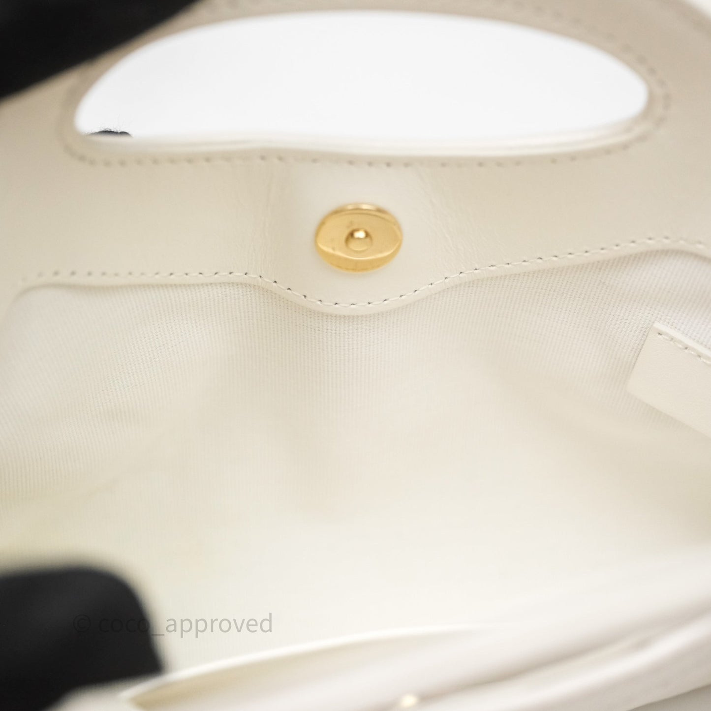 Chanel Nano 31 White Shiny Calfskin Gold Hardware