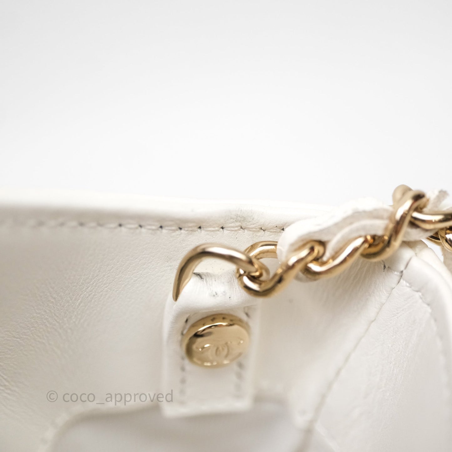 Chanel Nano 31 White Shiny Calfskin Gold Hardware