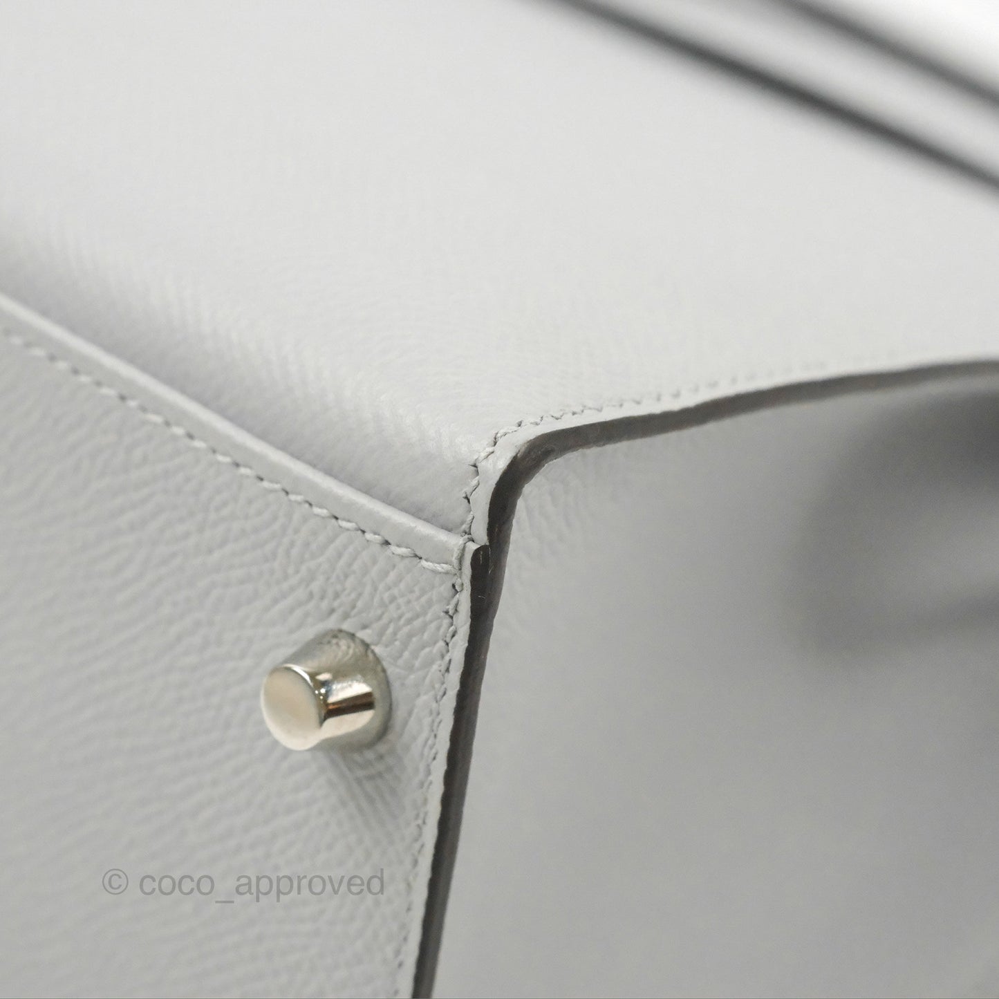 Hermès Kelly 32 Sellier Bleu Glacier Epsom Palladium Hardware