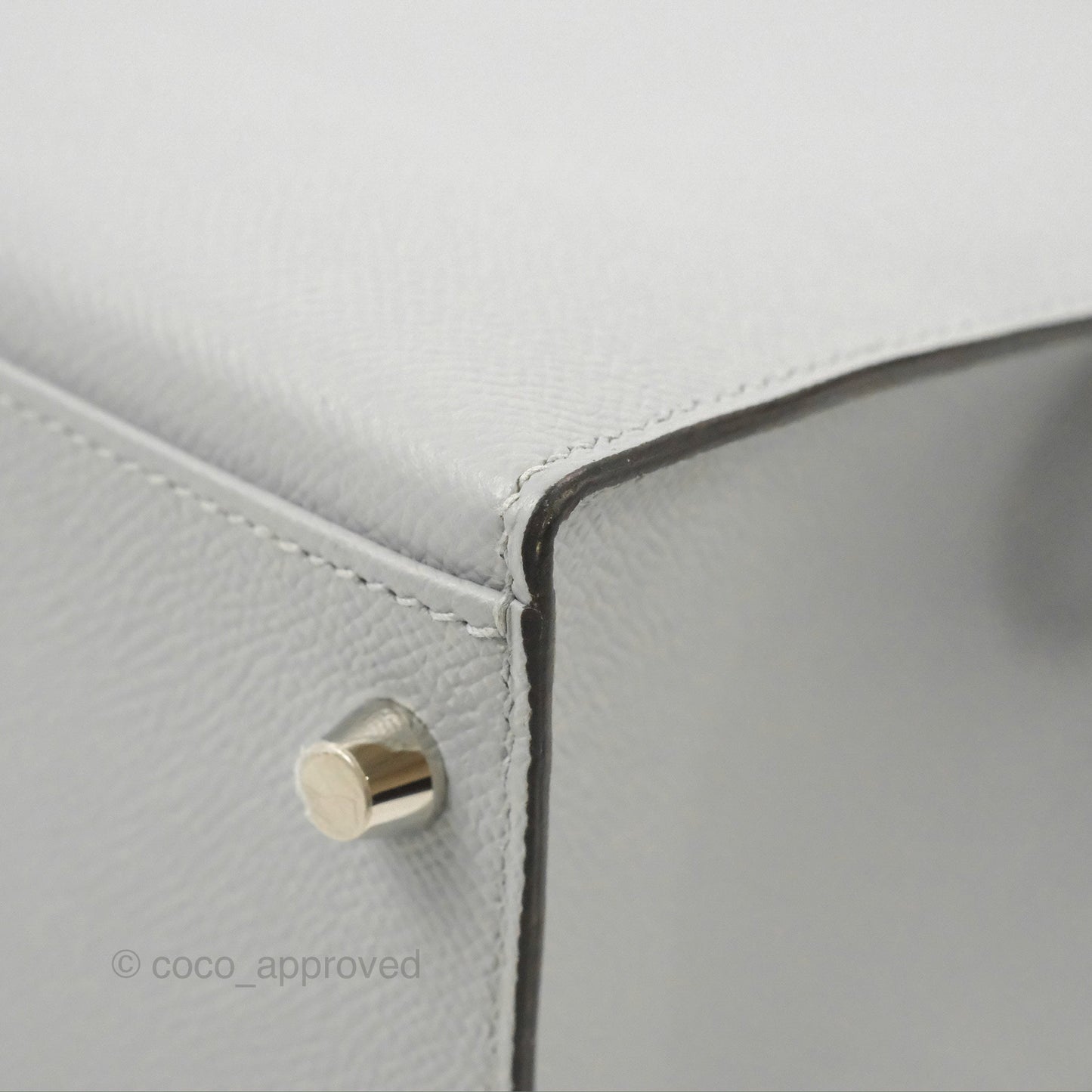 Hermès Kelly 32 Sellier Bleu Glacier Epsom Palladium Hardware