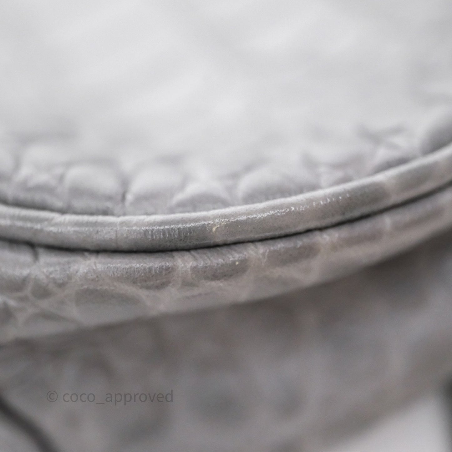 Balenciaga XS Le Cagole Shoulder Bag Grey Croc Embossed Leather