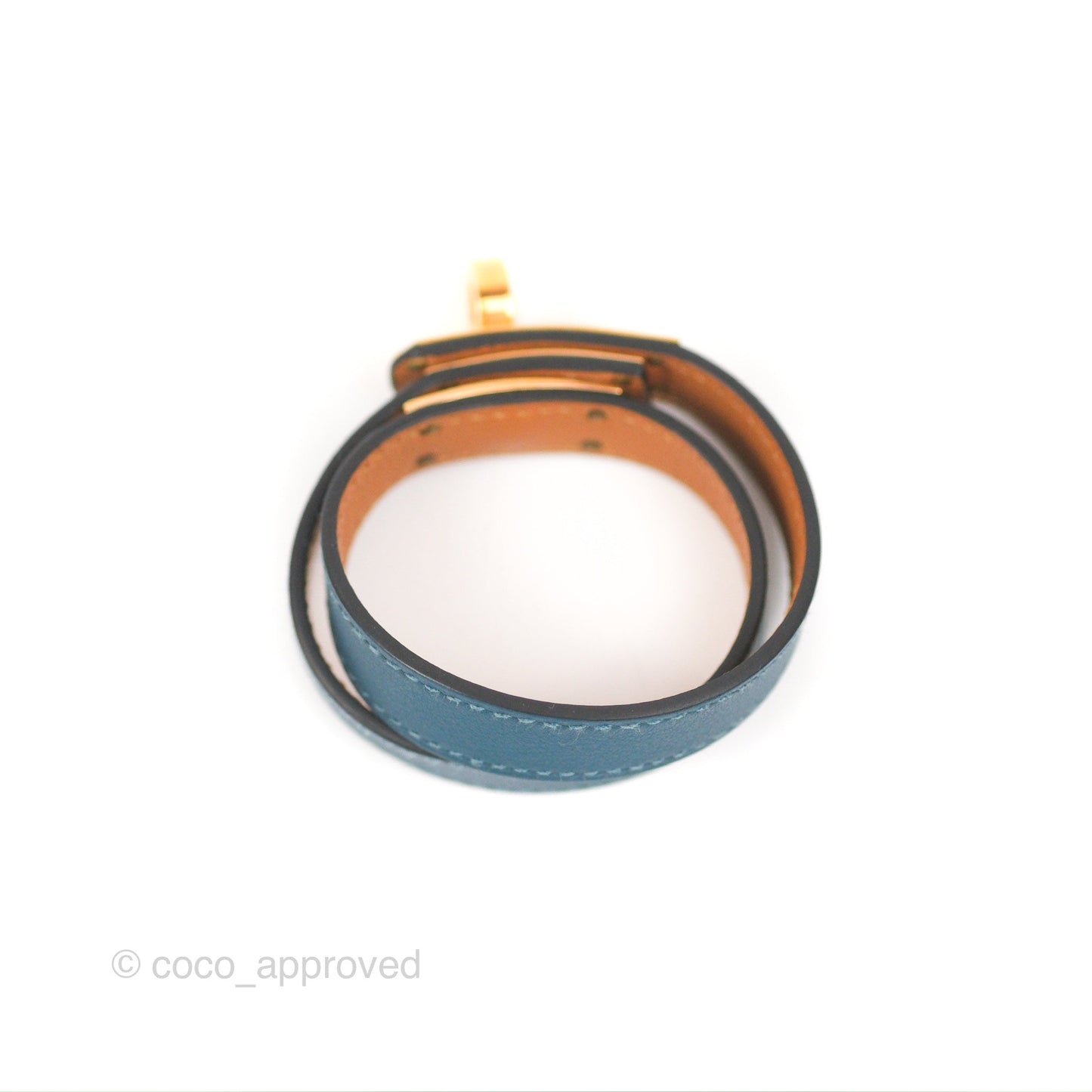 Hermès Kelly Double Tour Bracelet Vert Bosphore Swift Gold Hardware