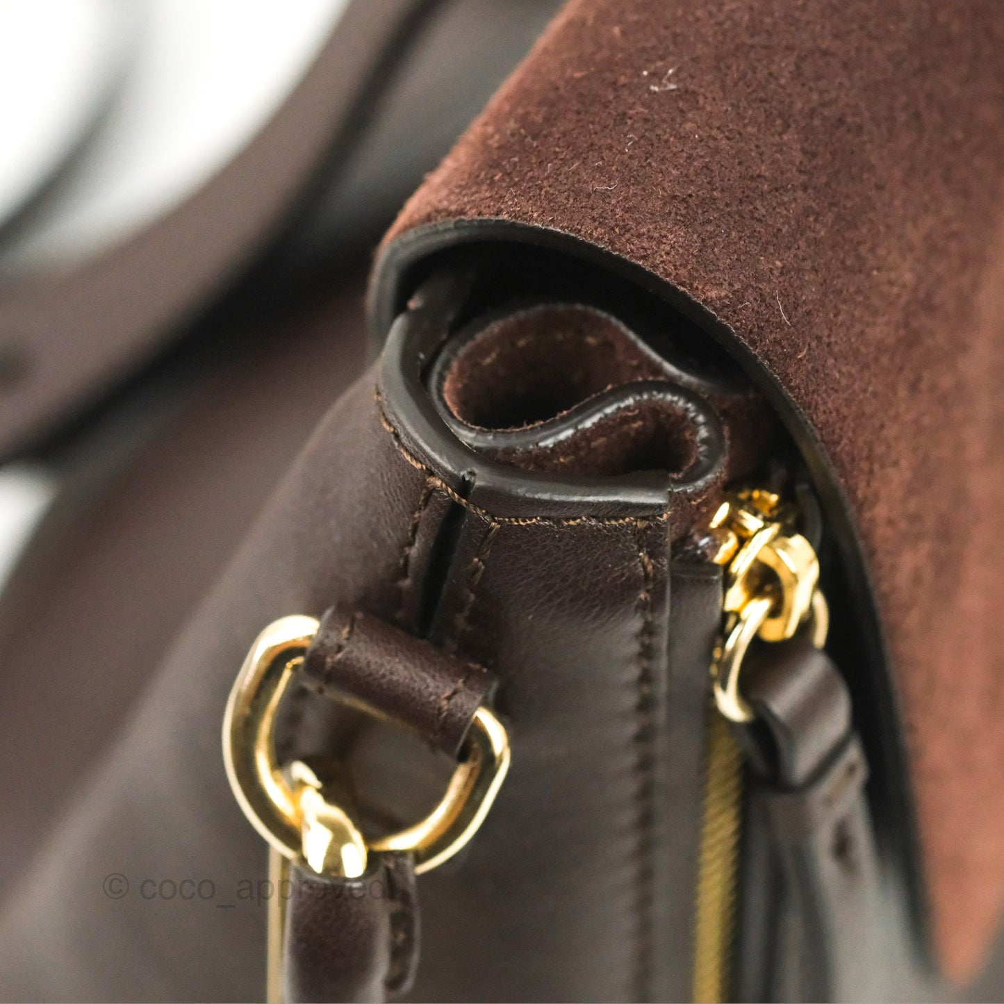 Chloe Small Faye Backpack Suede Calfskin Burgundy Gold Hardware