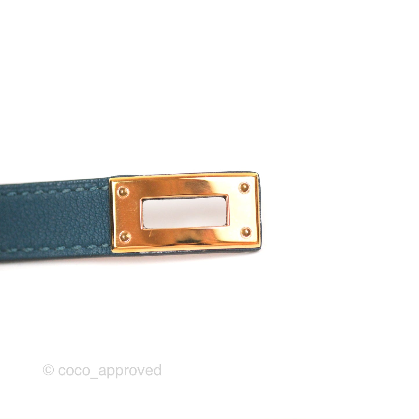 Hermès Kelly Double Tour Bracelet Vert Bosphore Swift Gold Hardware