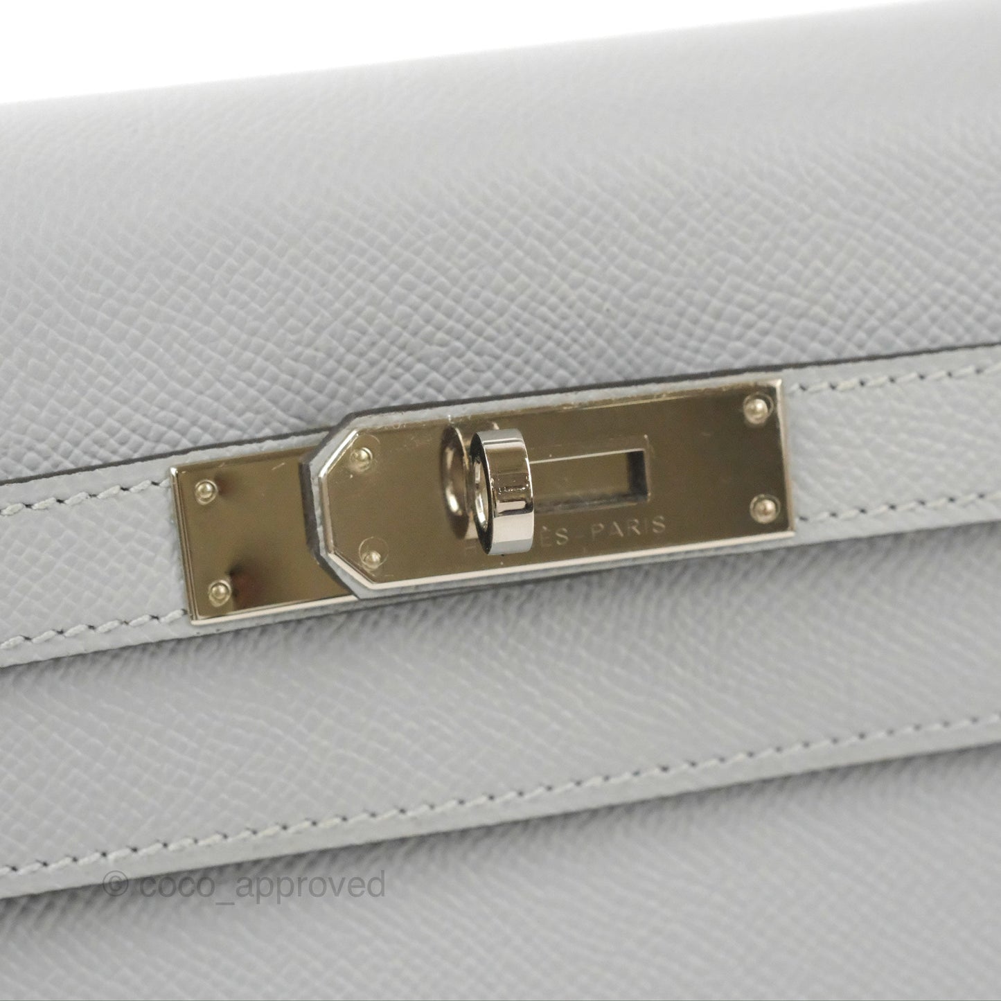Hermès Kelly 32 Sellier Bleu Glacier Epsom Palladium Hardware