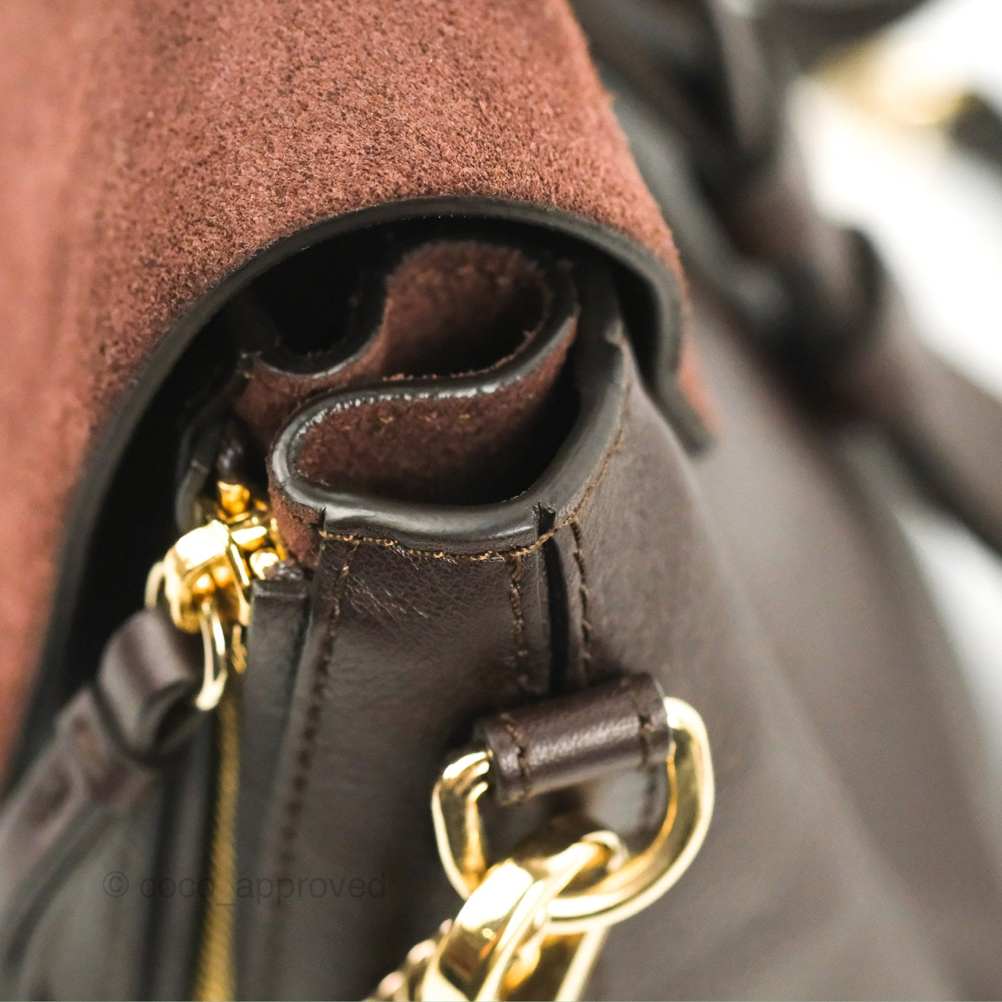 Chloe Small Faye Backpack Suede Calfskin Burgundy Gold Hardware