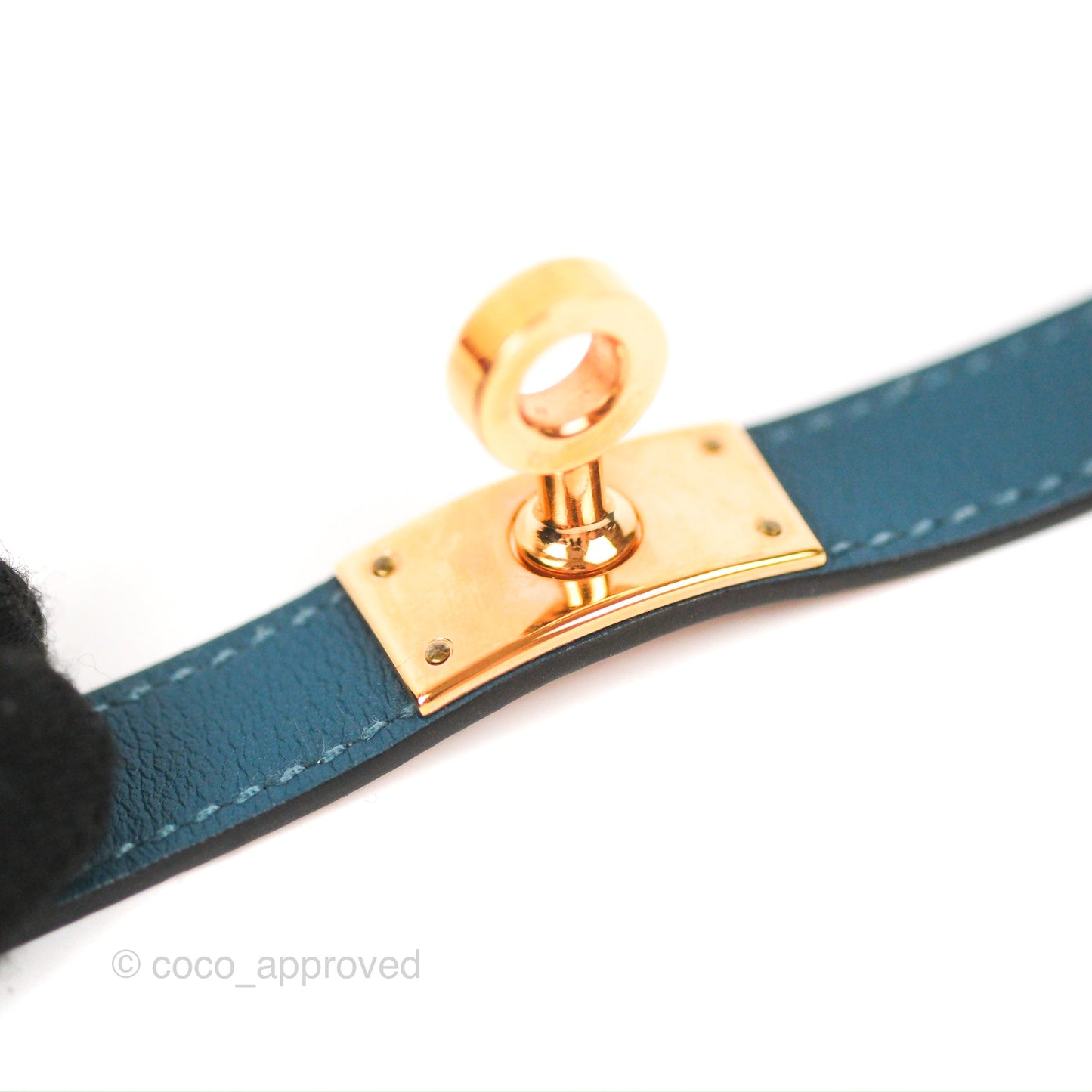 Hermès Kelly Double Tour Bracelet Vert Bosphore Swift Gold Hardware